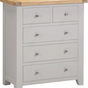 Windsor 3+2 Drawer Chest (Pebble Grey/Oak)