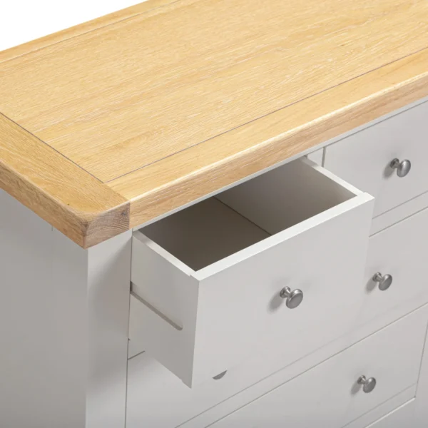 Windsor 3+2 Drawer Chest (Pebble Grey/Oak) - Image 6