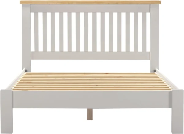 Windsor 4'6" Bed Low Foot End (Pebble Grey/Oak) - Image 2