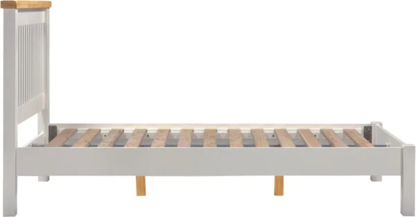 Windsor 4'6" Bed Low Foot End (Pebble Grey/Oak) - Image 3