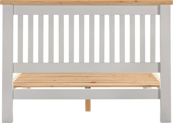Windsor 4'6" Bed Low Foot End (Pebble Grey/Oak) - Image 4