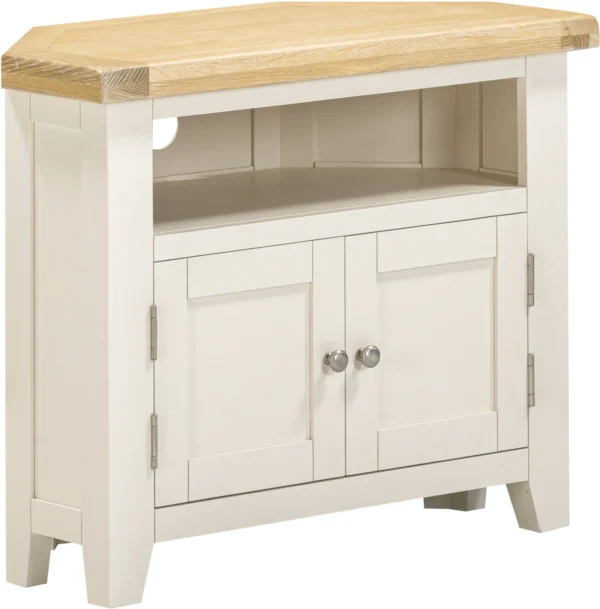 Windsor Corner TV Unit (Ivory/Oak)