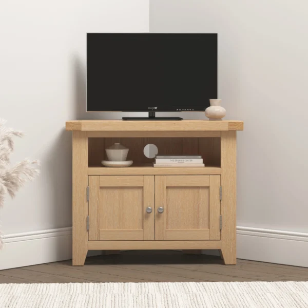 Windsor Corner TV Unit (Natural Oak) - Image 7