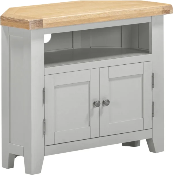 Windsor Corner TV Unit (Pebble Grey/Oak)