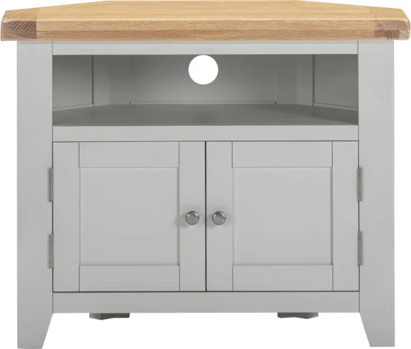 Windsor Corner TV Unit (Pebble Grey/Oak) - Image 2