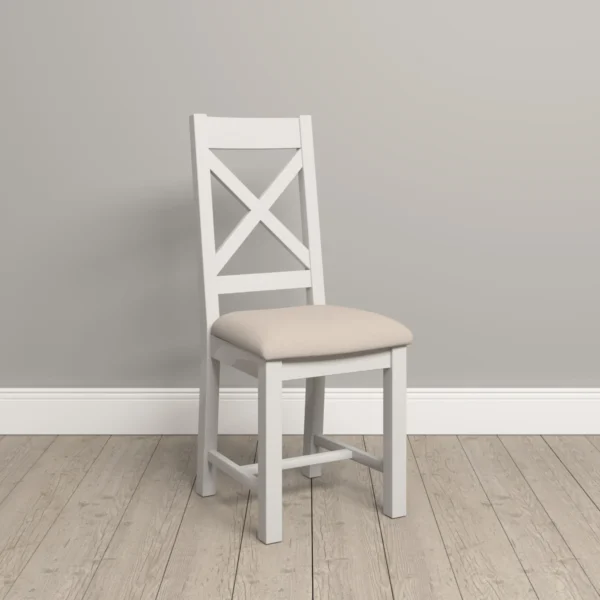 Windsor Cross Back Chair (Ivory/Oat Fabric) - Image 6