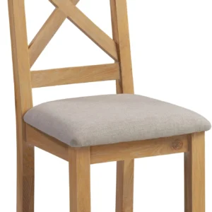 Windsor Cross Back Chair (Natural Oak/Oat Fabric)