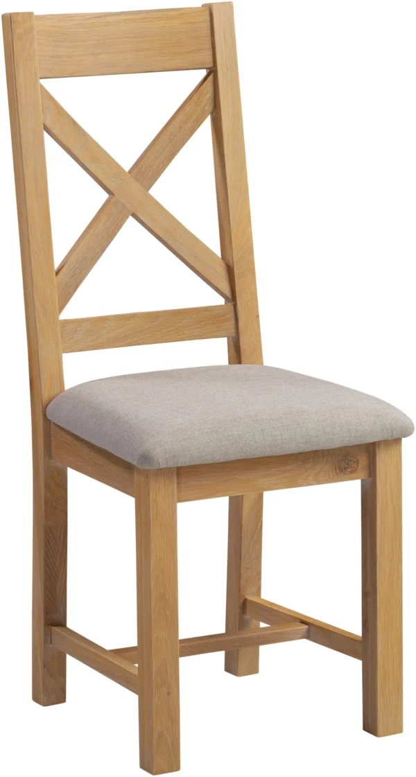 Windsor Cross Back Chair (Natural Oak/Oat Fabric)