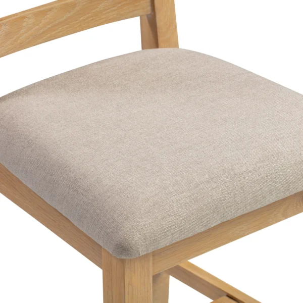 Windsor Cross Back Chair (Natural Oak/Oat Fabric) - Image 5