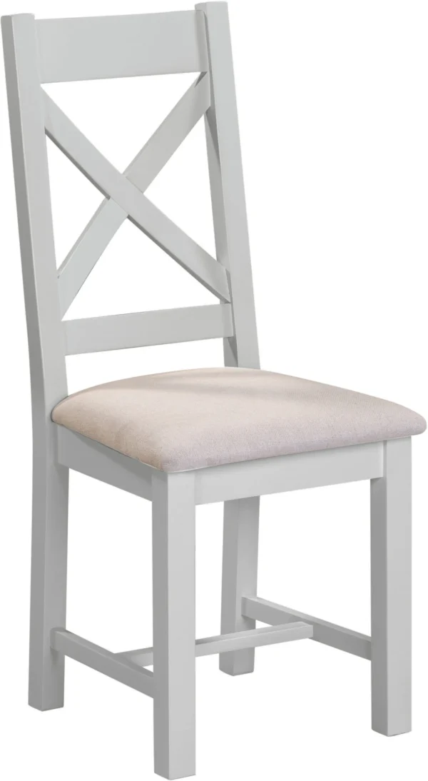 Windsor Cross Back Chair (Pebble Grey/Oat Fabric)