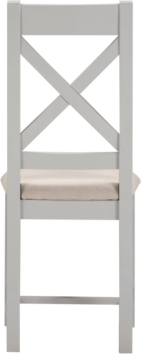 Windsor Cross Back Chair (Pebble Grey/Oat Fabric) - Image 4