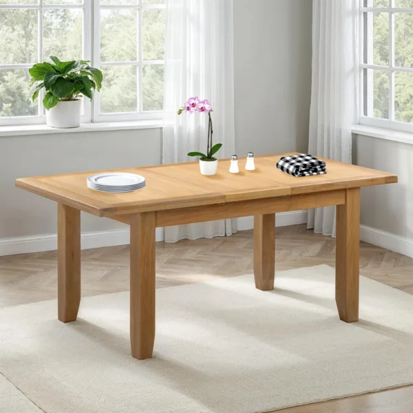 Windsor Extending Dining Table (Natural Oak) - Image 7