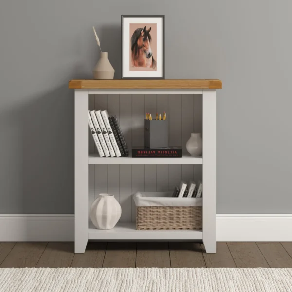 Windsor Low Bookcase (Ivory/Oak) - Image 6