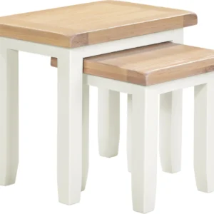 Windsor Nest of 2 Tables (Ivory/Oak)