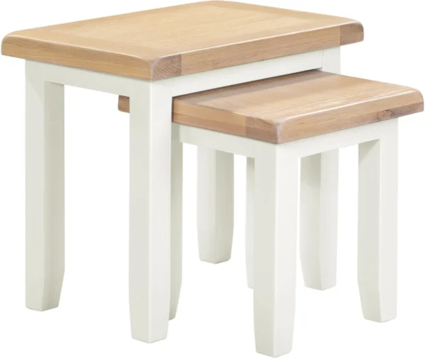 Windsor Nest of 2 Tables (Ivory/Oak)