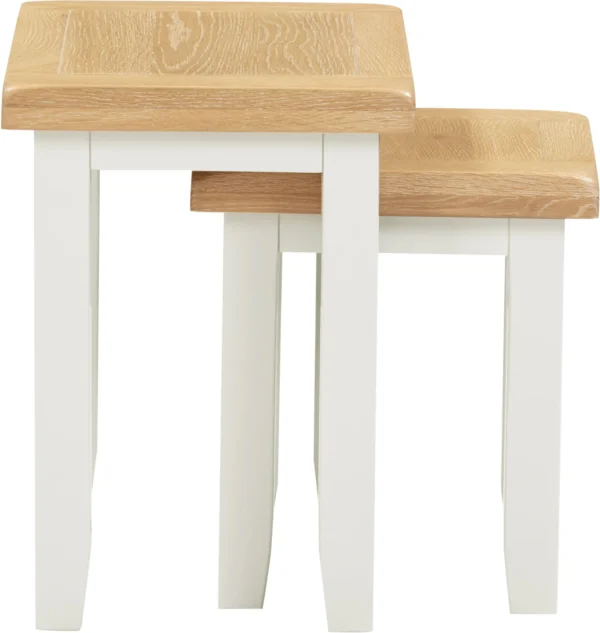 Windsor Nest of 2 Tables (Ivory/Oak) - Image 3