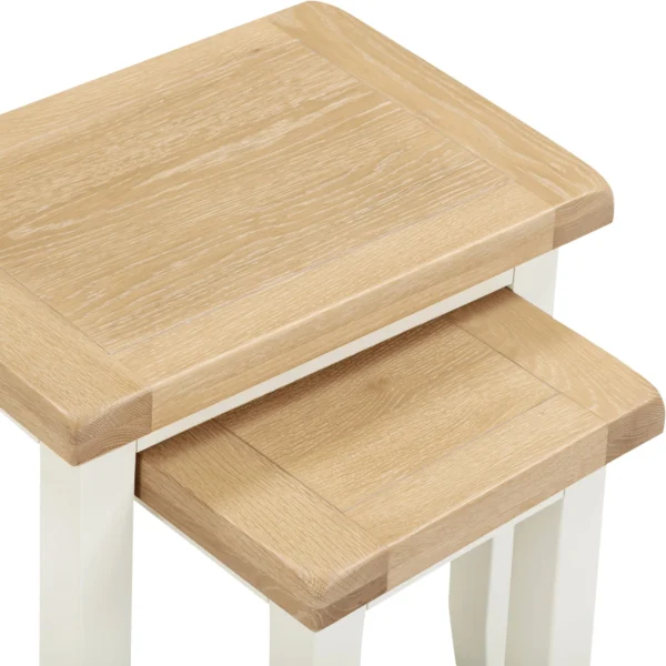 Windsor Nest of 2 Tables (Ivory/Oak) - Image 5