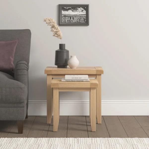 Windsor Nest of 2 Tables (Natural Oak) - Image 6