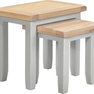 Windsor Nest of 2 Tables (Pebble Grey/Oak)