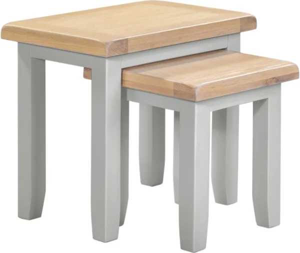 Windsor Nest of 2 Tables (Pebble Grey/Oak)