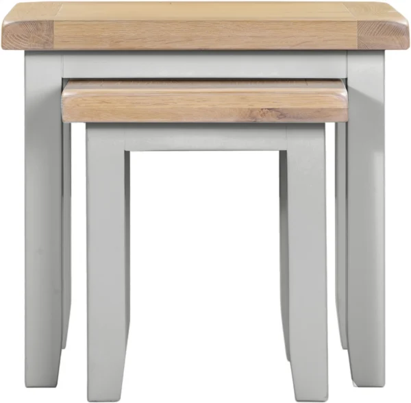 Windsor Nest of 2 Tables (Pebble Grey/Oak) - Image 2