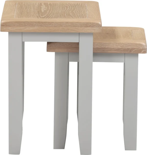 Windsor Nest of 2 Tables (Pebble Grey/Oak) - Image 3