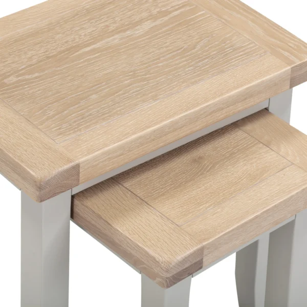 Windsor Nest of 2 Tables (Pebble Grey/Oak) - Image 5