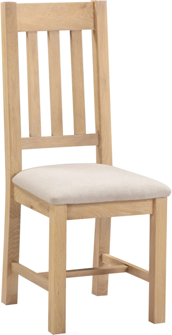 Windsor Slatted Chair (Natural Oak/Oat Fabric)