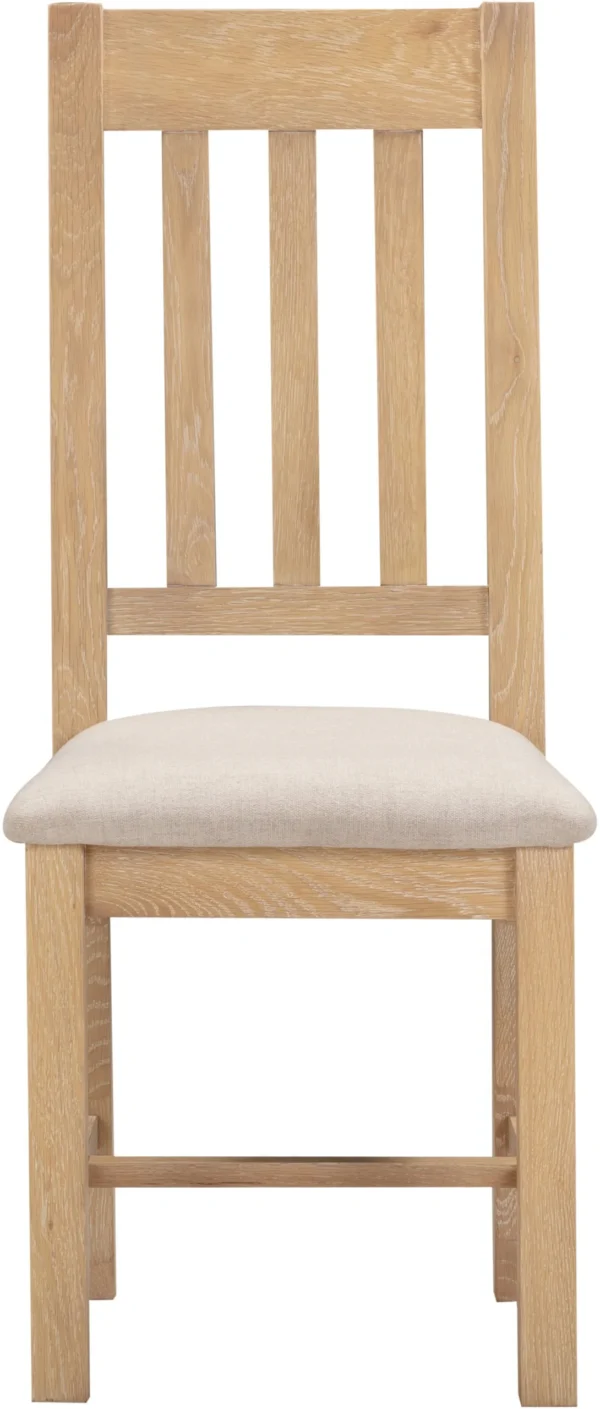 Windsor Slatted Chair (Natural Oak/Oat Fabric) - Image 2