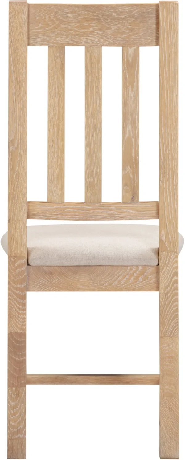 Windsor Slatted Chair (Natural Oak/Oat Fabric) - Image 4