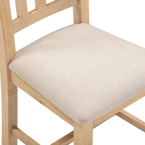 Windsor Slatted Chair (Natural Oak/Oat Fabric) - Image 5