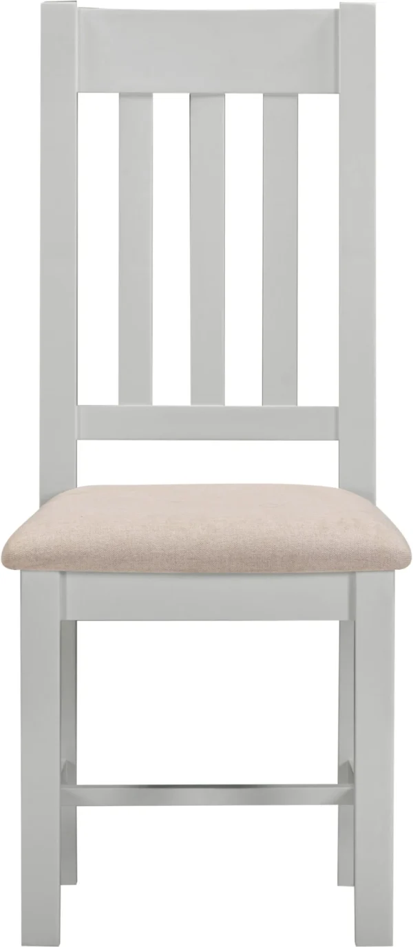 Windsor Slatted Chair (Pebble Grey/Oat Fabric) - Image 2