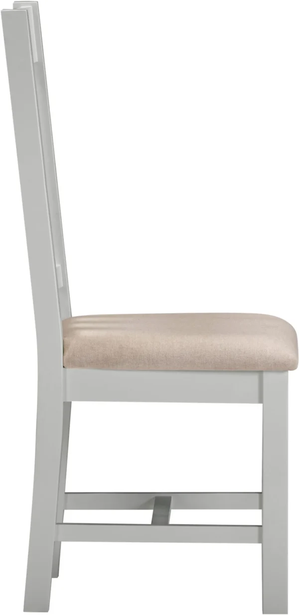 Windsor Slatted Chair (Pebble Grey/Oat Fabric) - Image 3