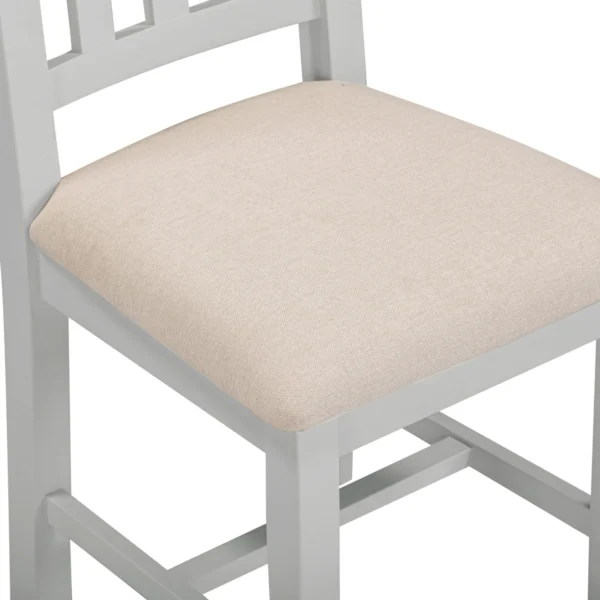 Windsor Slatted Chair (Pebble Grey/Oat Fabric) - Image 5