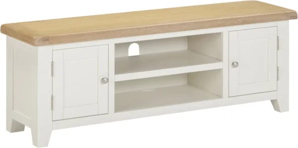 Windsor Straight TV Unit (Ivory/Oak)