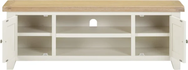 Windsor Straight TV Unit (Ivory/Oak) - Image 3