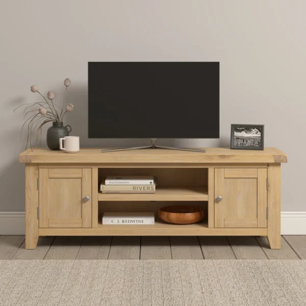 Windsor Straight TV Unit (Natural Oak) - Image 7