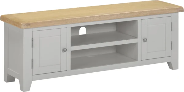 Windsor Straight TV Unit (Pebble Grey/Oak)