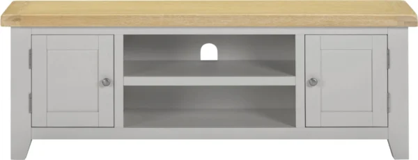 Windsor Straight TV Unit (Pebble Grey/Oak) - Image 2